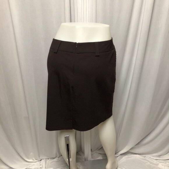 Dressbarn Skirt Womens Size 8 Brown Front Detailing Back Zipper Pencil Office - Picture 4 of 6